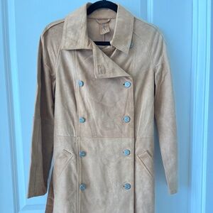 Deja-Vu Italian Suede Trench Coat – 100% Natural Leather